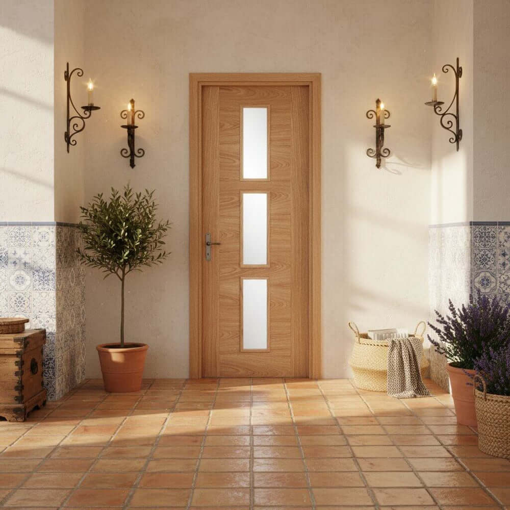 Sofia Prefinished Oak 3L Glazed Internal Door