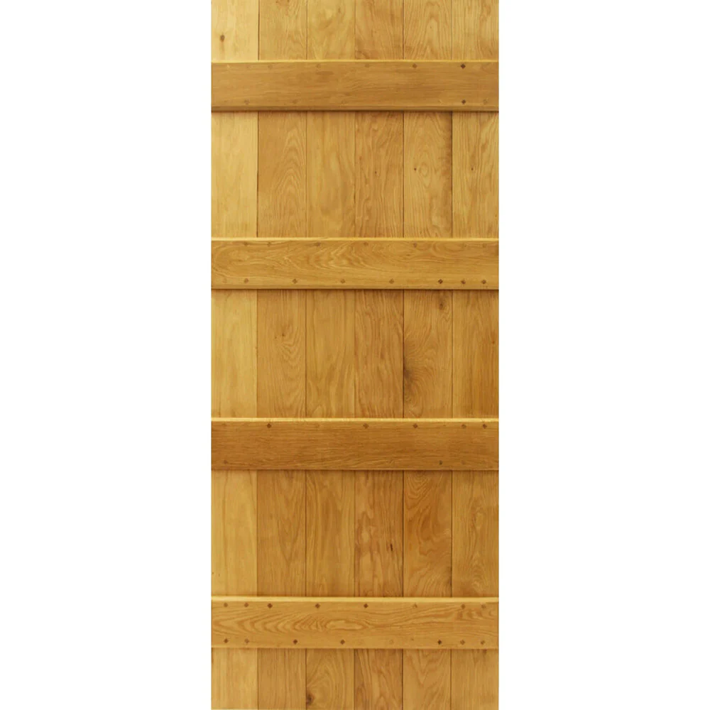 Solid Oak 4 Ledge Single Sliding Barn Door Kit - Image 2