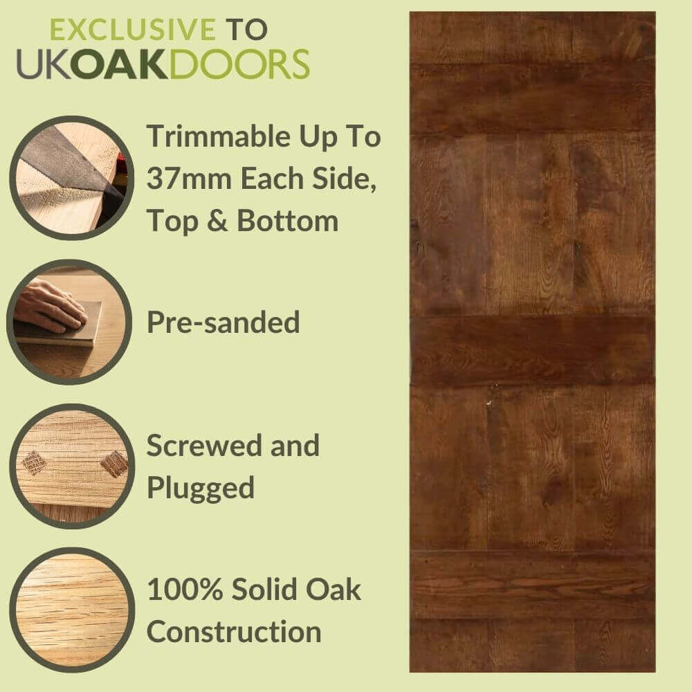 Solid Oak Antique Reproduction Single Sliding Door Kit - Image 3