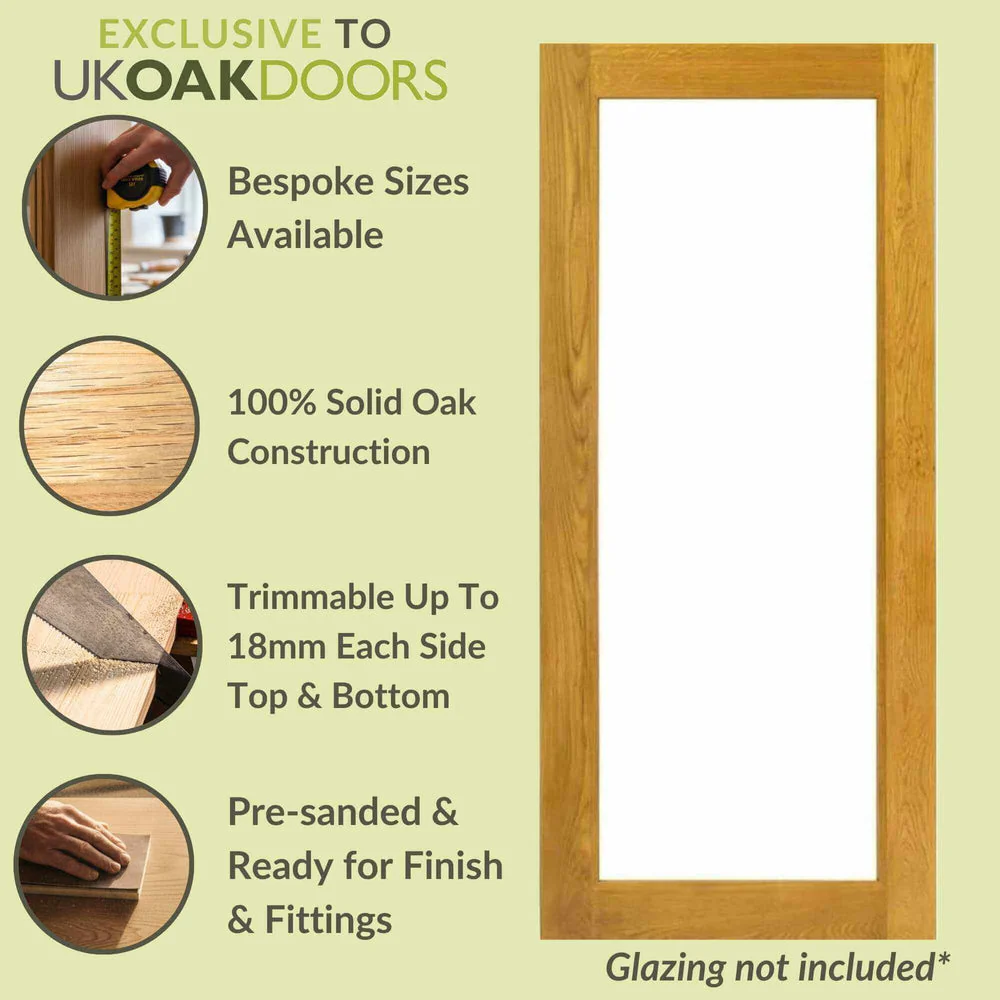 Solid Oak External Unglazed French Door - Image 3