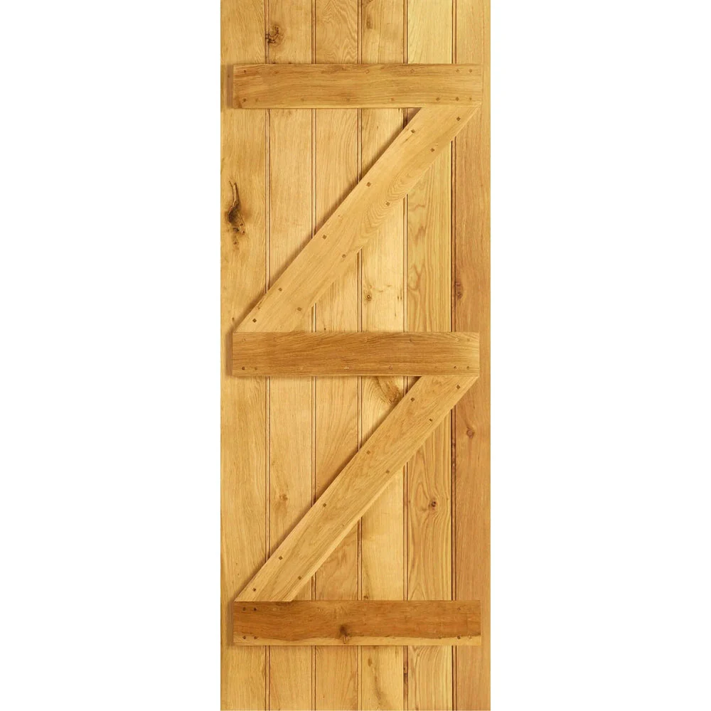 Solid Oak Ledge And Brace Single Sliding Door Kit - Image 2