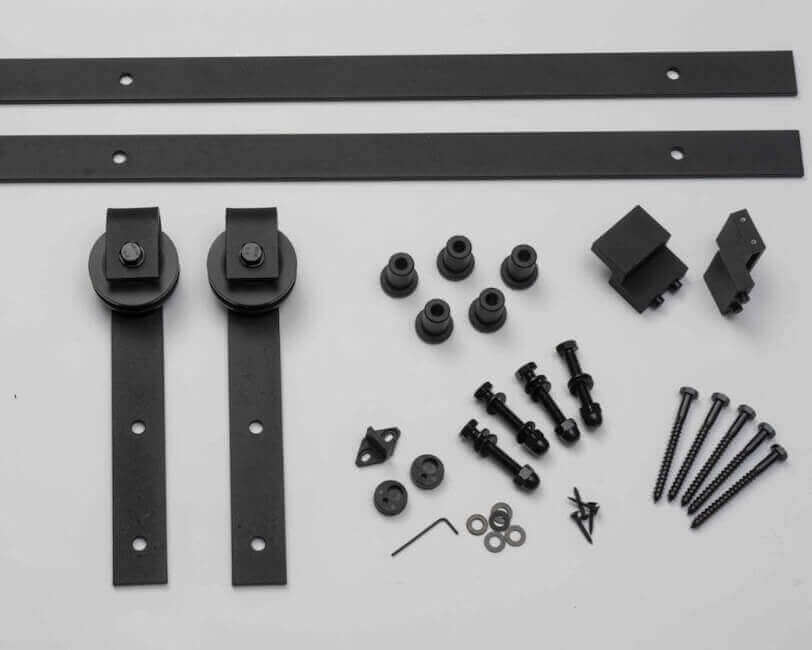 Solid Oak Ledge And Brace Single Sliding Door Kit - Image 3