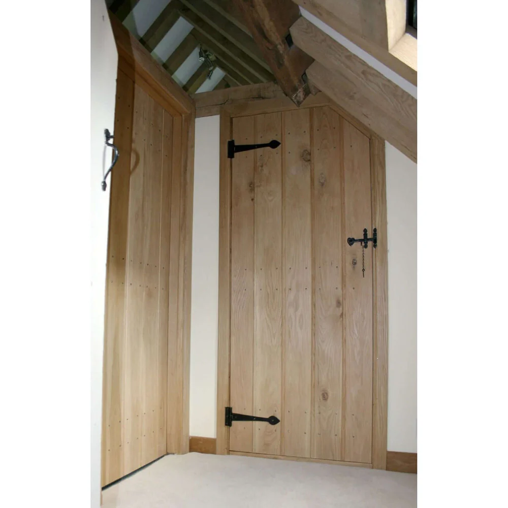 Solid Oak Ledge and Braced Rustic V-Groove Door - Image 6