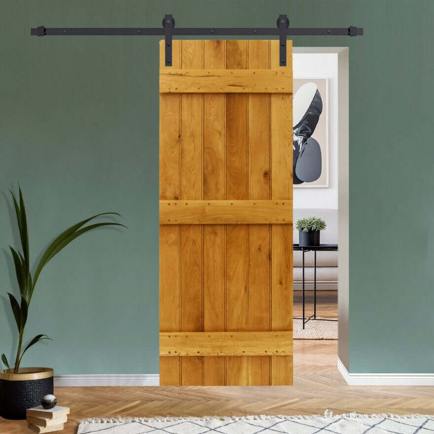 Solid Oak Ledge With Optional Braces Single Sliding Door Kit