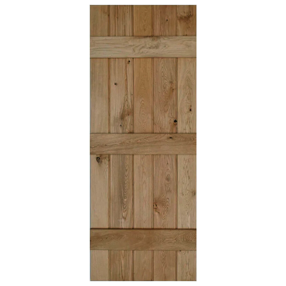 Solid Oak Rustic 3 Ledged Bead & Butt Barn Door - Image 6
