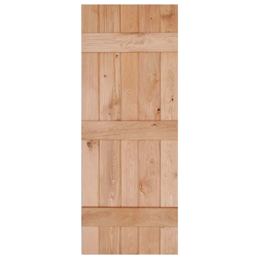 Solid Oak Rustic 3 Ledged Bead & Butt Barn Door - Image 7
