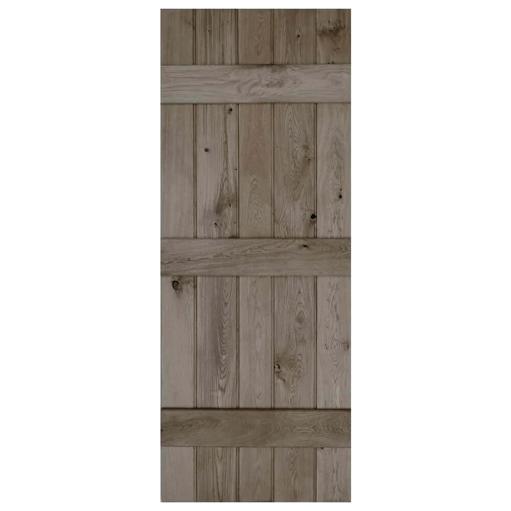 Solid Oak Rustic 3 Ledged Bead & Butt Barn Door - Image 8