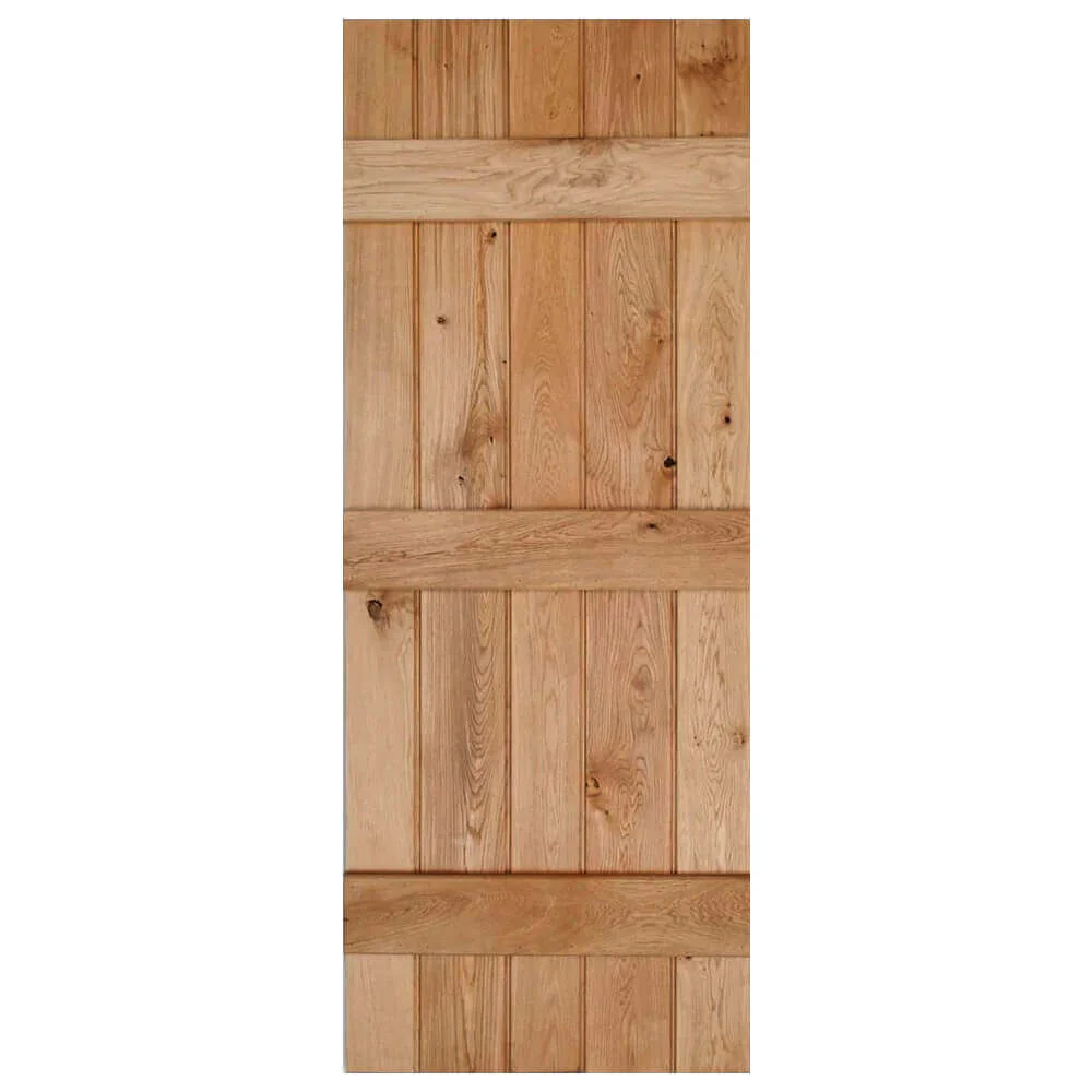 Solid Oak Rustic 3 Ledged Bead & Butt Barn Door - Image 9