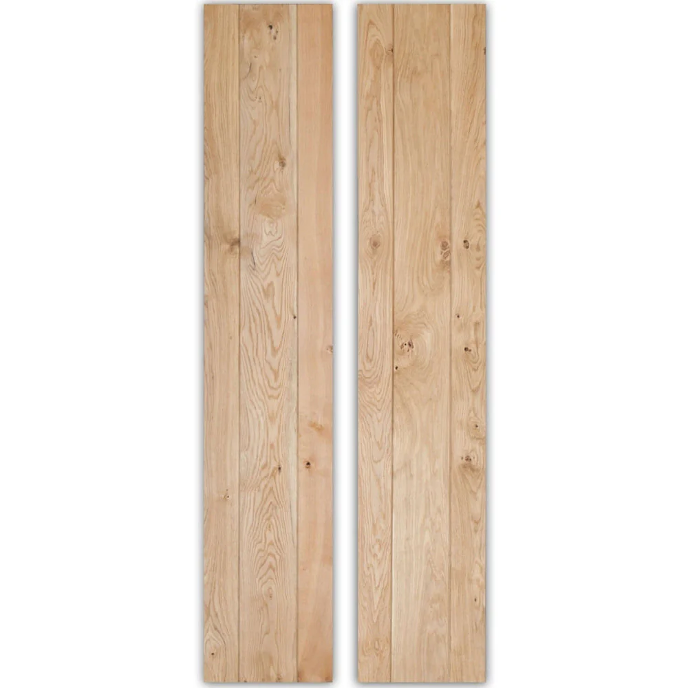 Solid Oak Rustic Bi Fold 3 Ledge Bead and Butt Cottage Door - Image 3