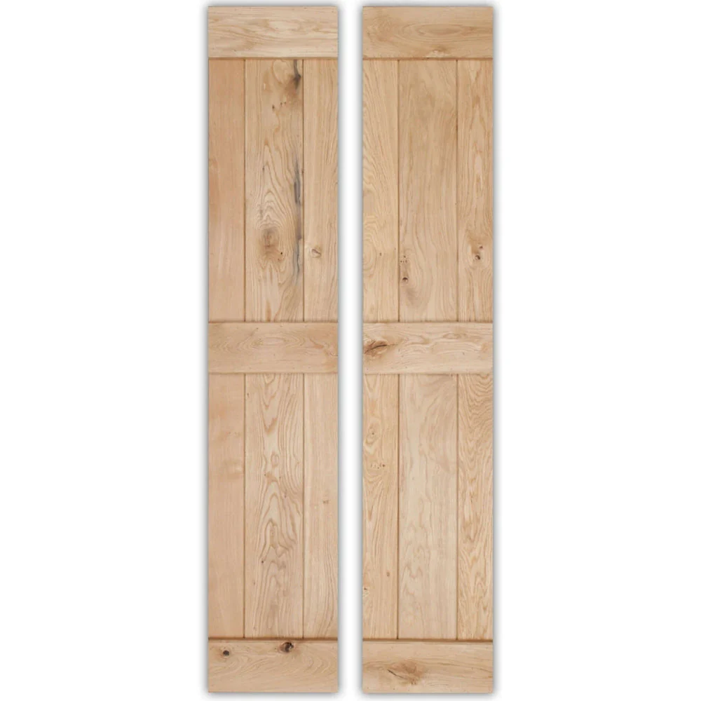 Solid Oak Rustic Bi Fold 3 Ledge V-Groove Profile Cottage Door - Image 2