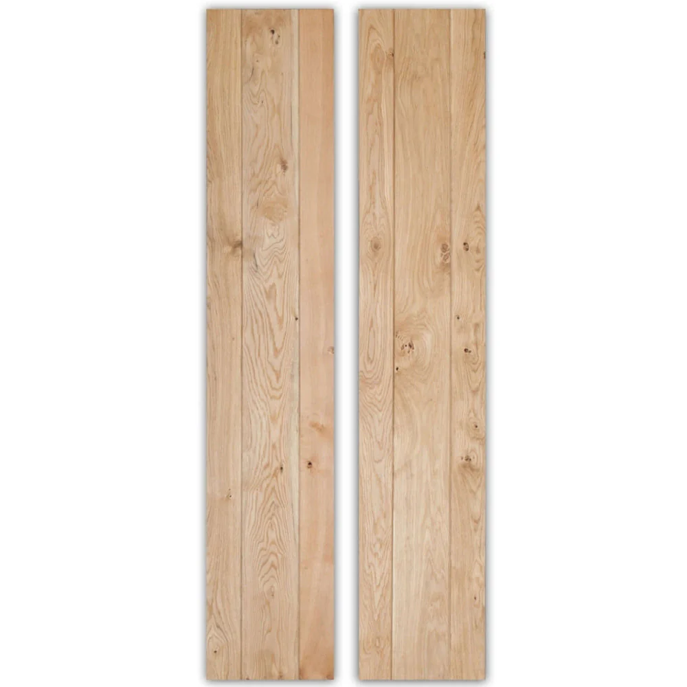 Solid Oak Rustic Bi Fold 3 Ledge V-Groove Profile Cottage Door - Image 3