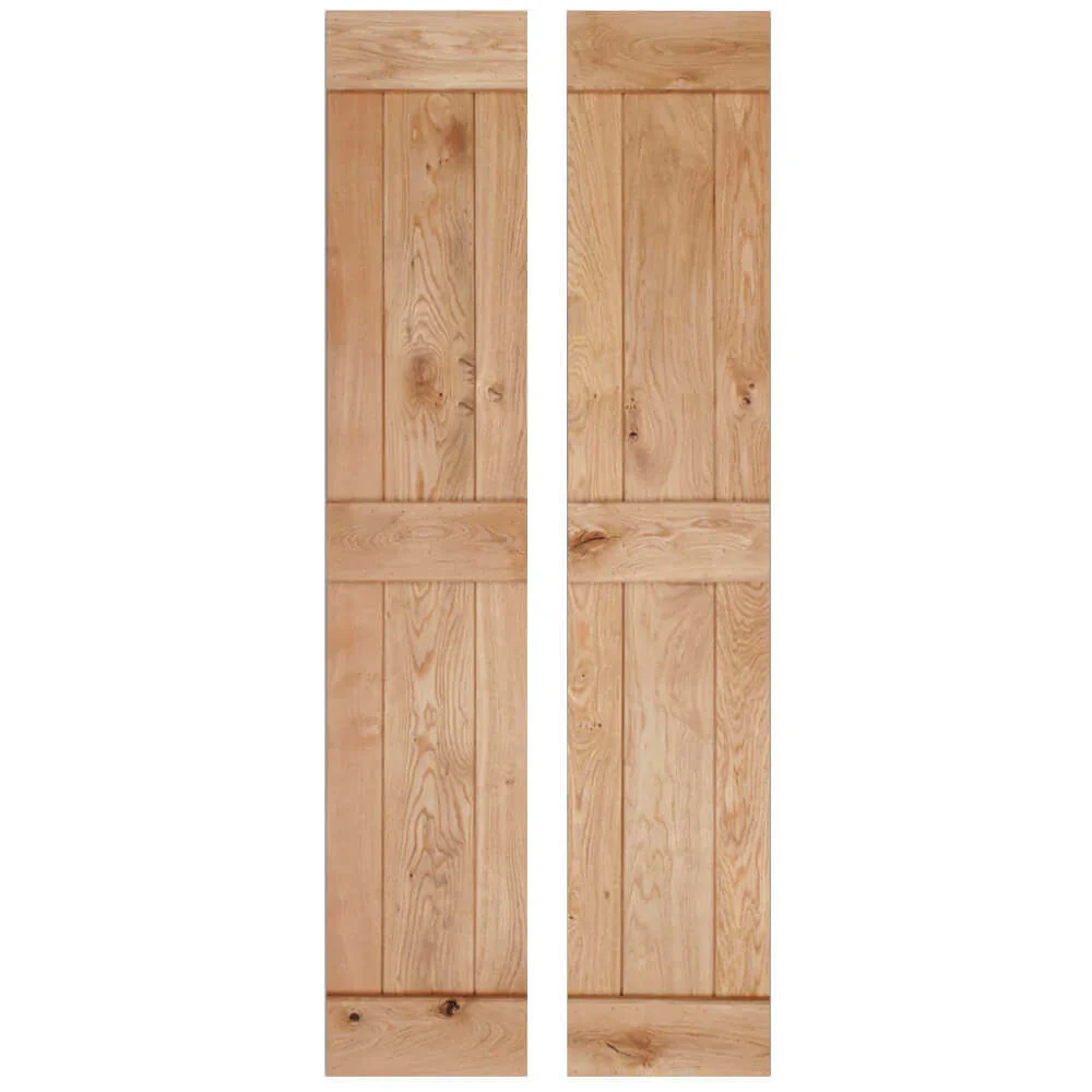 Solid Oak Rustic Bi Fold 3 Ledge Bead and Butt Cottage Door - Image 9