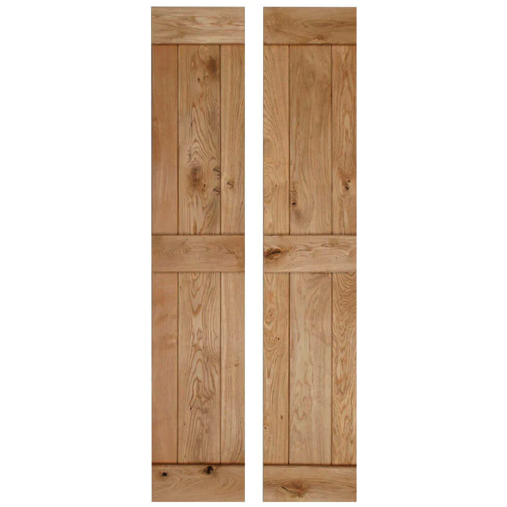 Solid Oak Rustic Bi Fold 3 Ledge Bead and Butt Cottage Door - Image 10