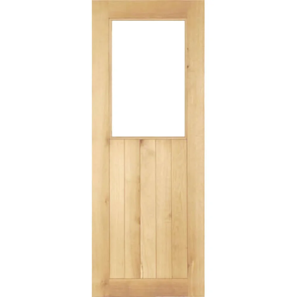 Solid Oak Suffolk Half Unglazed Door - Image 4