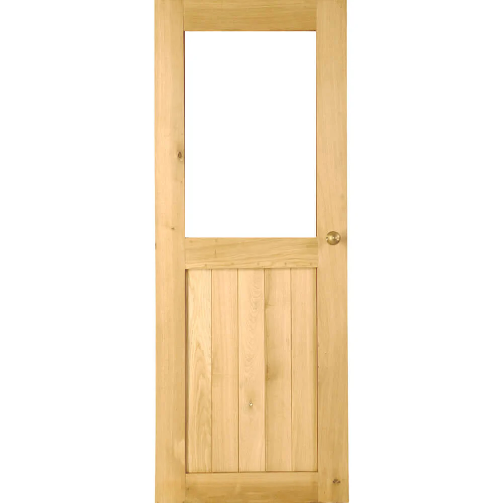 Solid Oak Suffolk Half Unglazed Door - Image 5