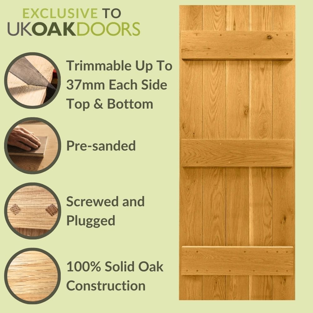 Solid Oak V-Groove Barn Door - Image 3