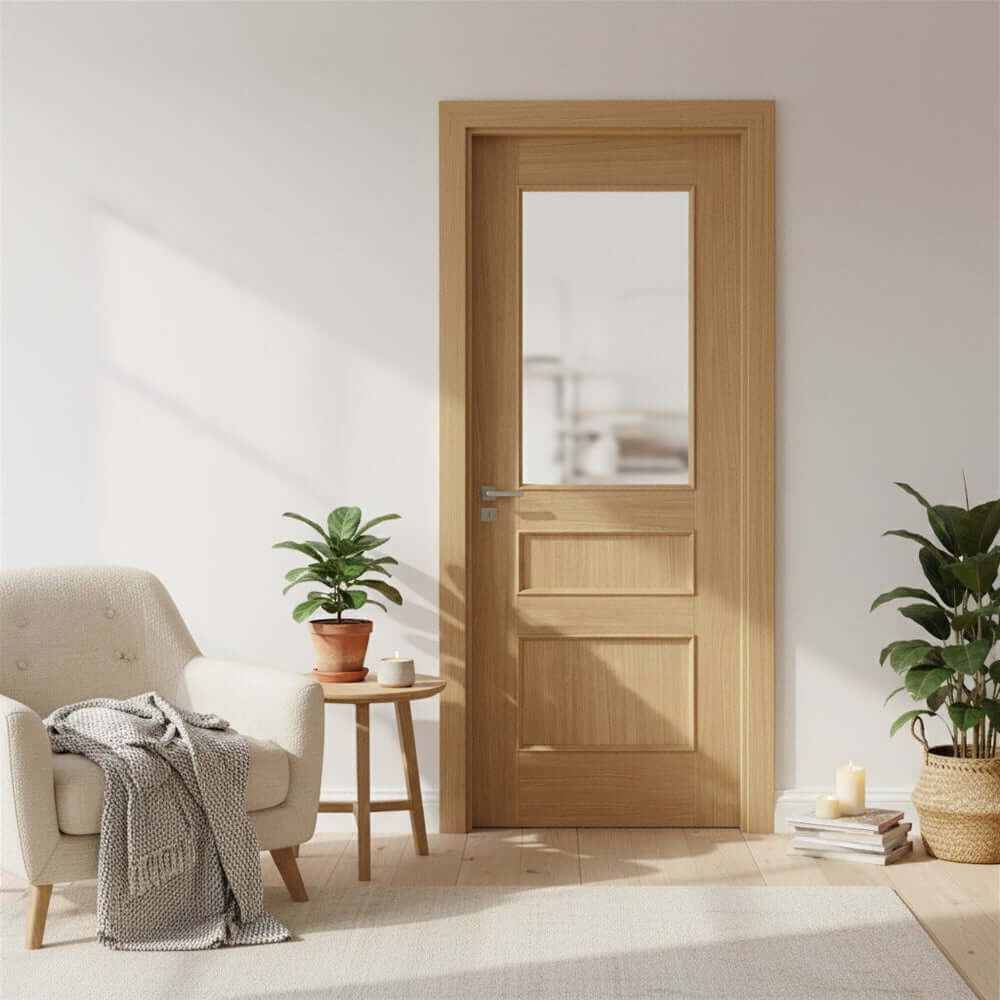 Toledo Prefinished Oak Clear Glazed Door