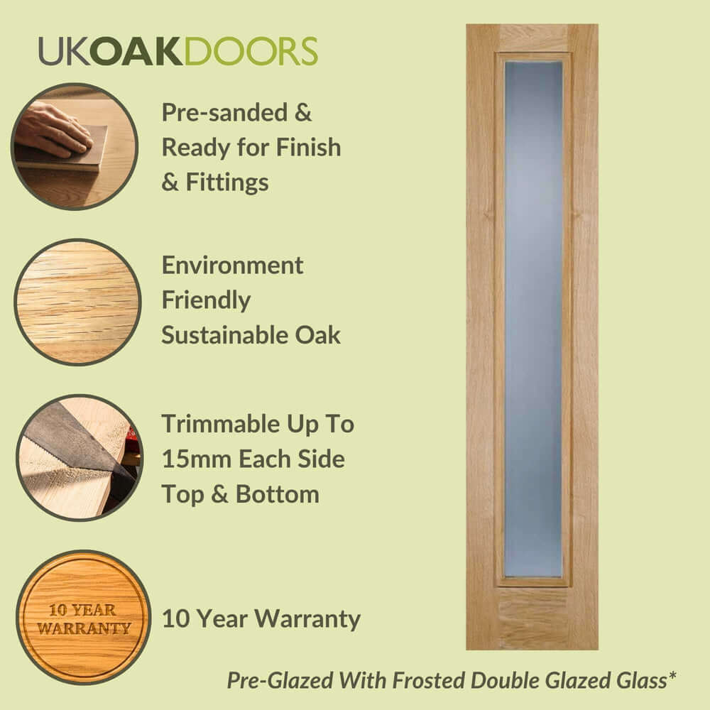 Universal Frosted Glass Oak External Sidelight - Image 3