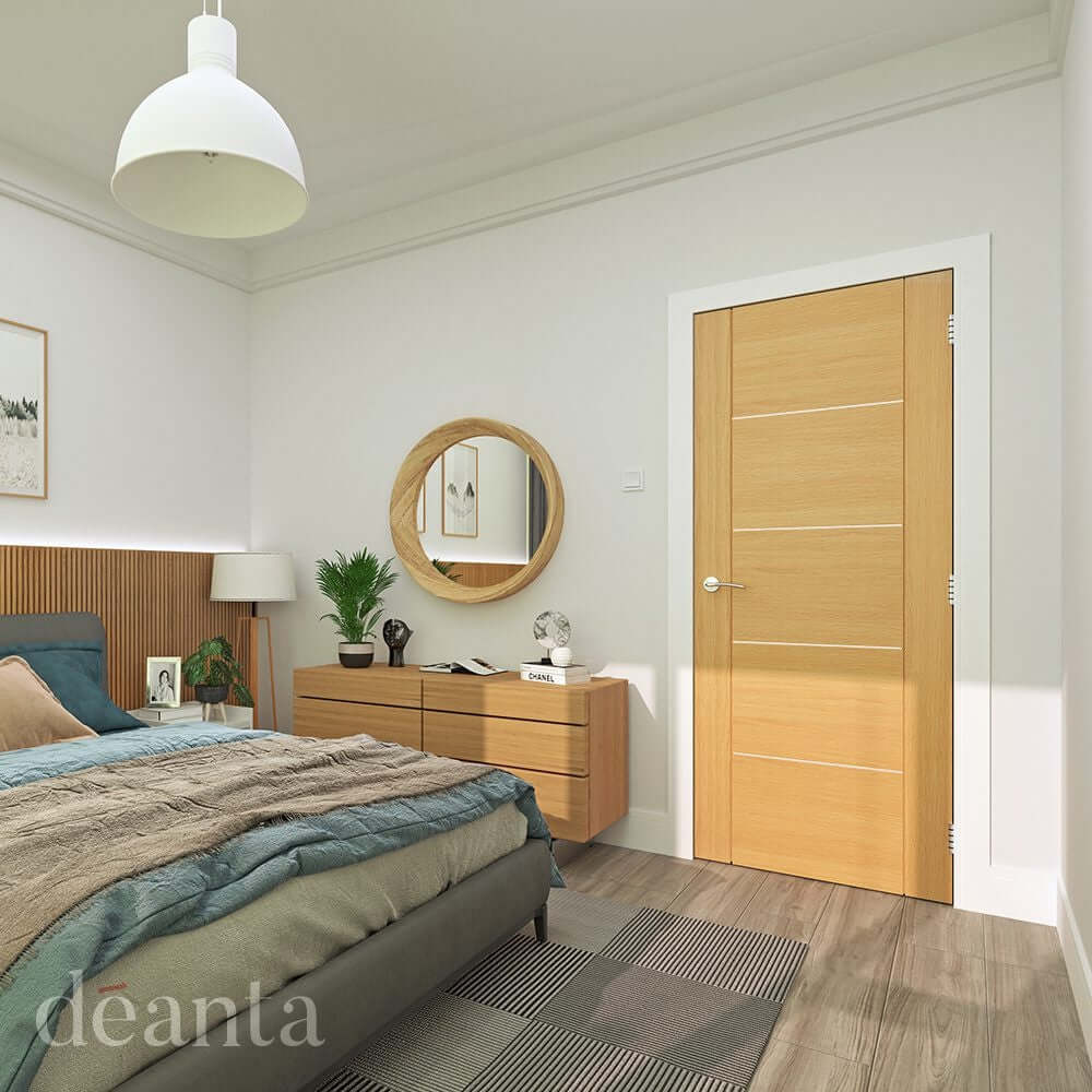 Valencia Prefinished Oak FD30 Fire Door - Image 4