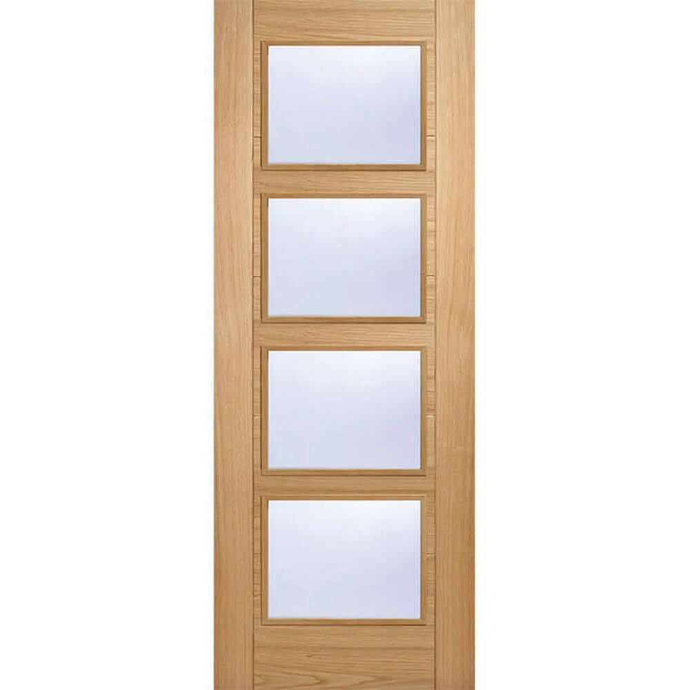 Vancouver Prefinished Oak 4L Glazed FD30 Fire Door - Image 2