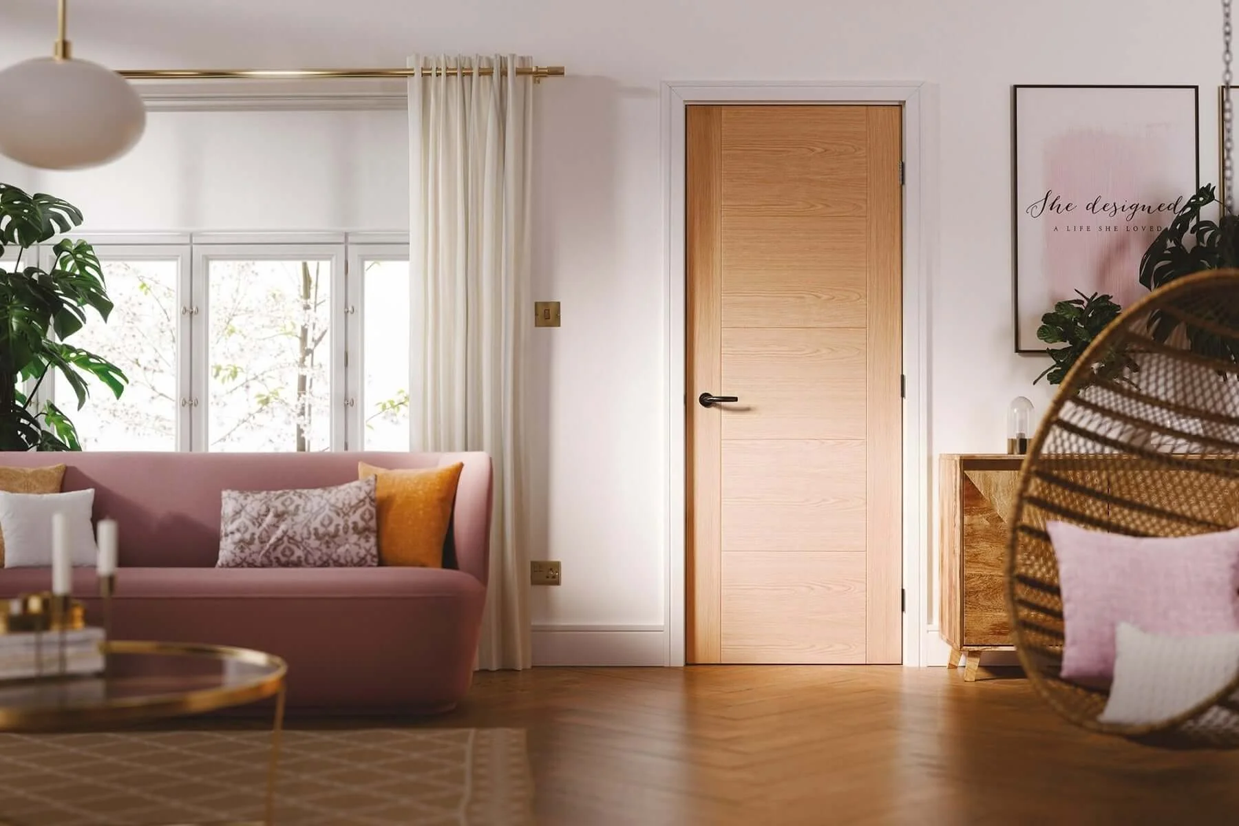 Vancouver Prefinished Oak FD60 Internal Fire Door - Image 3