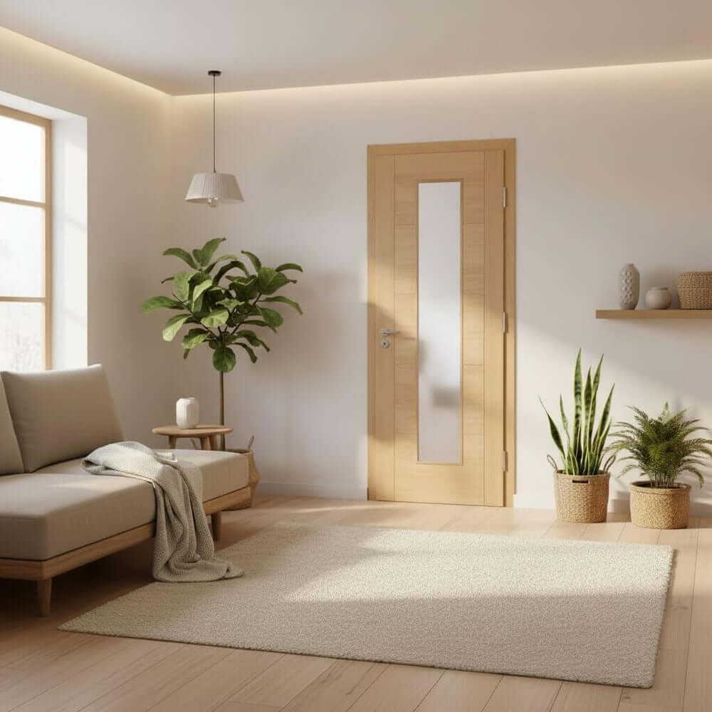 Vancouver Prefinished Oak Long Light Glazed Internal Door