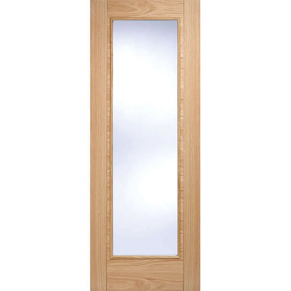 Vancouver Prefinished Oak Pattern 10 Glazed FD30 Fire Door - Image 2