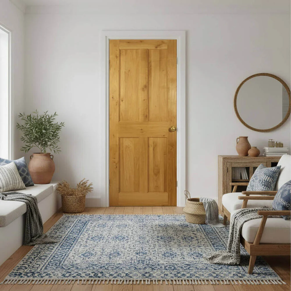 Victorian 4 Flat Panel Solid Oak Door