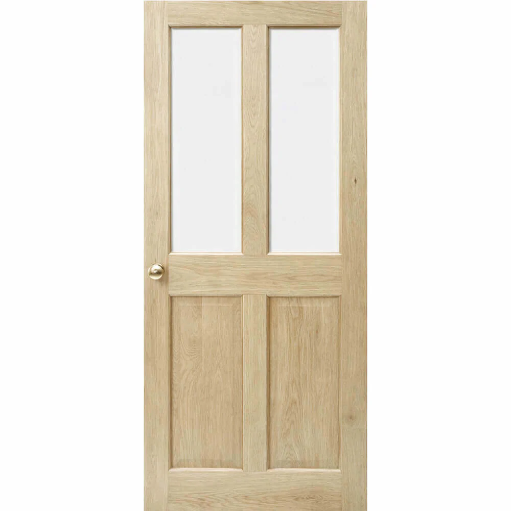 Victorian 4 Panel Half Unglazed Solid Oak Door - Image 4