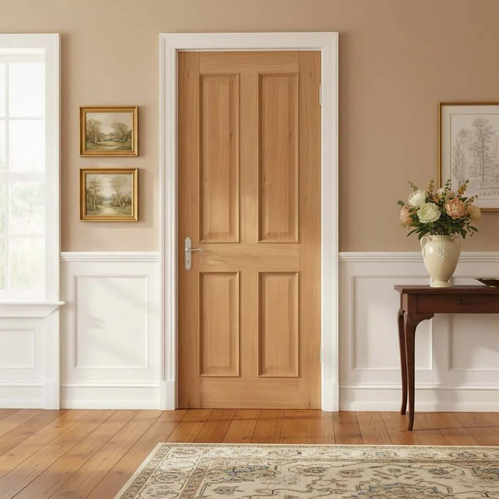 Victorian 4 Panel Raised Mouldings Oak Door
