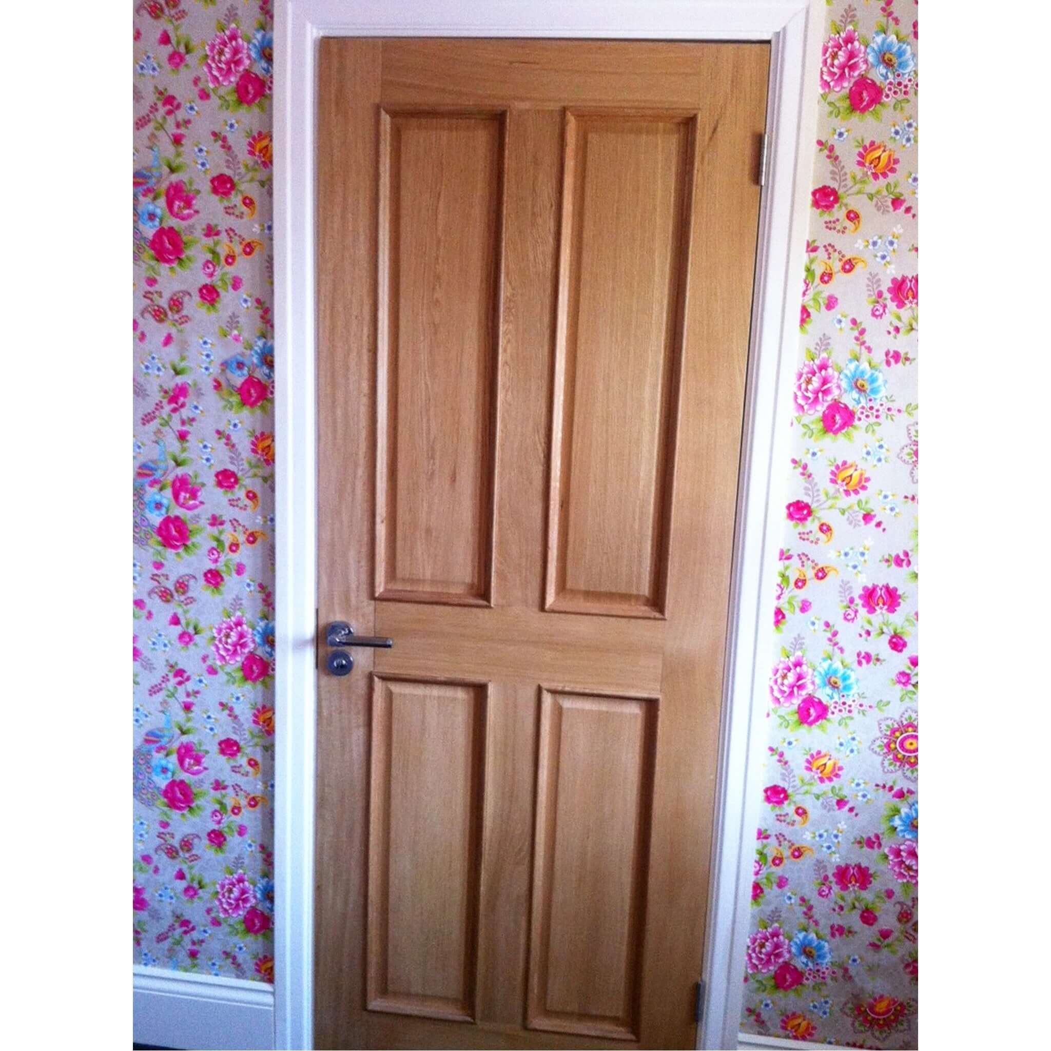 Victorian 4 Panel Raised Mouldings Oak Door - Image 3