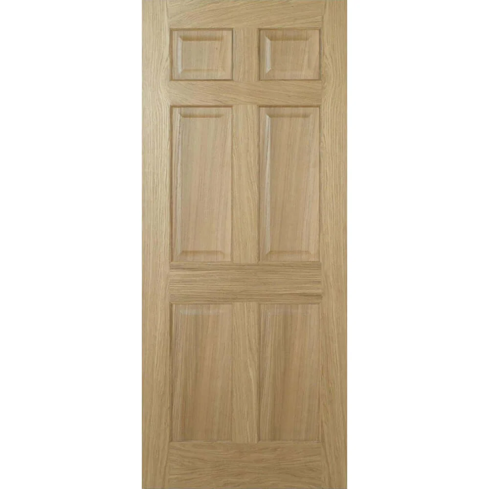 Victorian 6 Panel Prefinished Oak Fire Door - Image 2